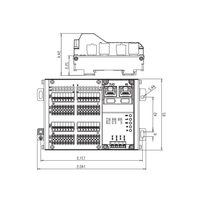 Multi-protocol modules IP20, 32DI, PNP, terminal type, RJ45 network port, remote module, 009B34